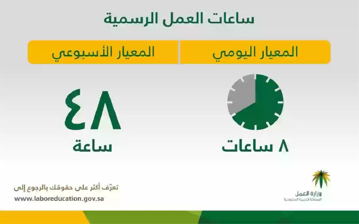 كم مدة العمل في السعودية