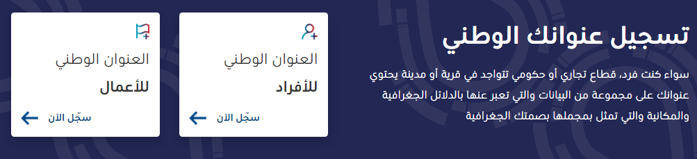 العنوان الوطني تسجيل الدخول للأفراد my.gov.sa